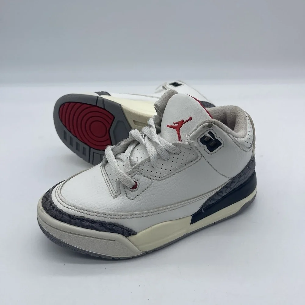Nike Air Jordan 3 Retro Kid's Size 11C Shoes DM0966-100 'White Cement' Sneakers